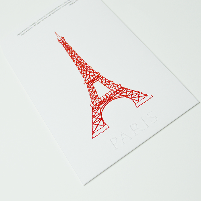 imprimerie luxe Paris - broderie sur papier carte postale